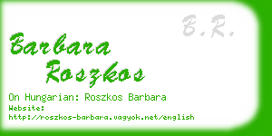 barbara roszkos business card